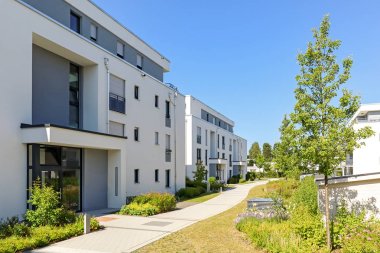Şehirde apartmanlar ile yerleşim alanı