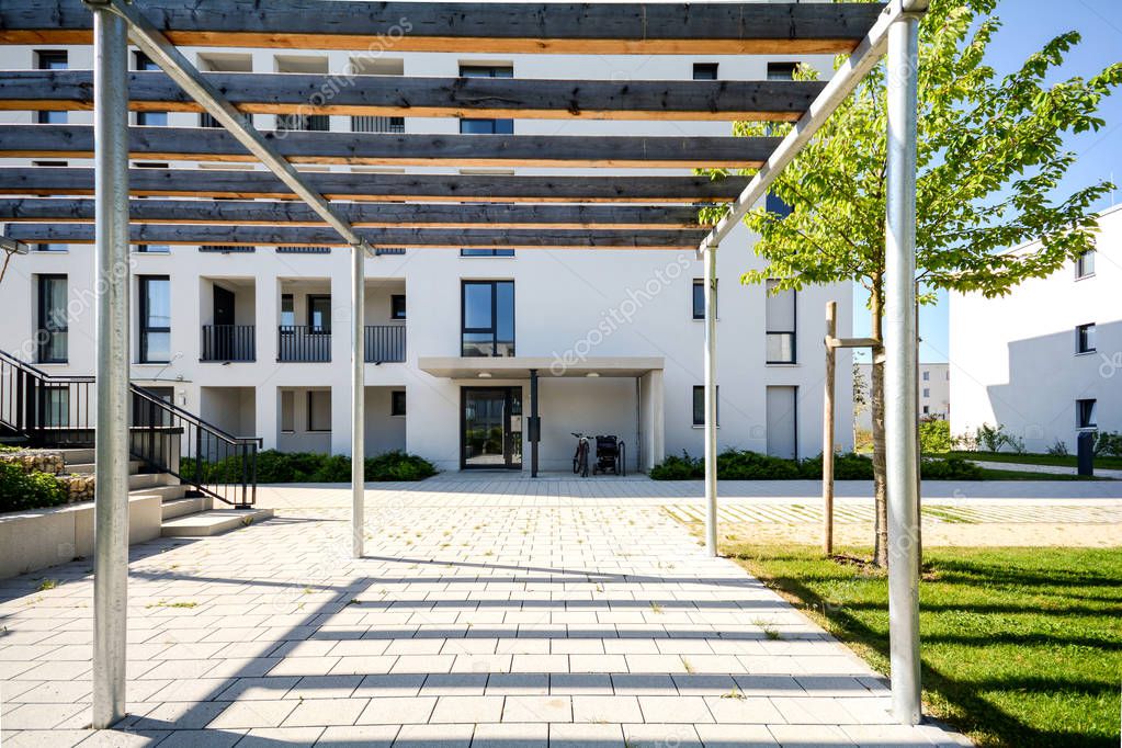 View to modern residential building in the city