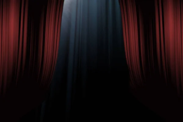 Червоні Штори Сцені Театрі Драматичного Фону — стокове фото