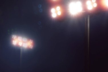 Stadyum ışıkları karanlık gece gökyüzü arka plan spor oyunu