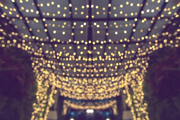 Abstraktes Verschwommenes Licht Schmückt Restaurant Hintergrund — Stockfoto