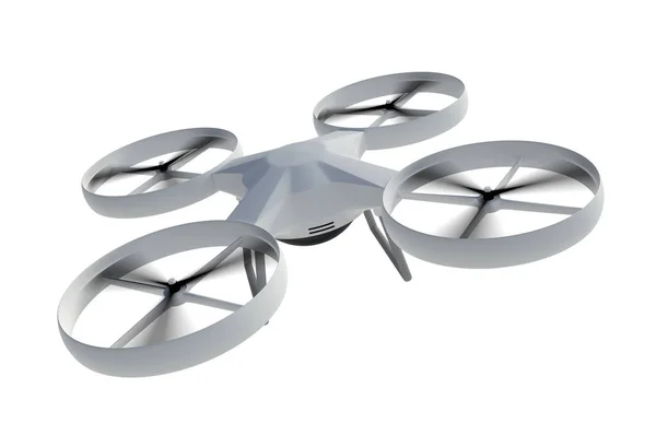 Drone Volant Isolé Sur Fond Blanc Illustration — Photo