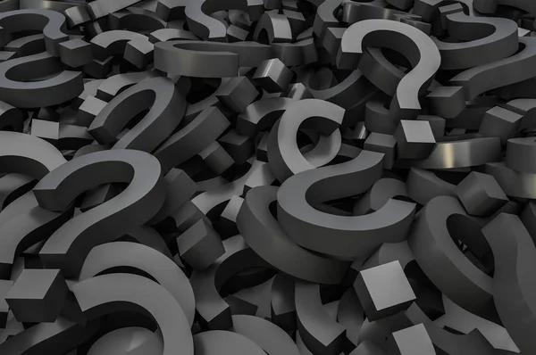 Black Question Marks Background Rendered Illustration — Stock Photo, Image