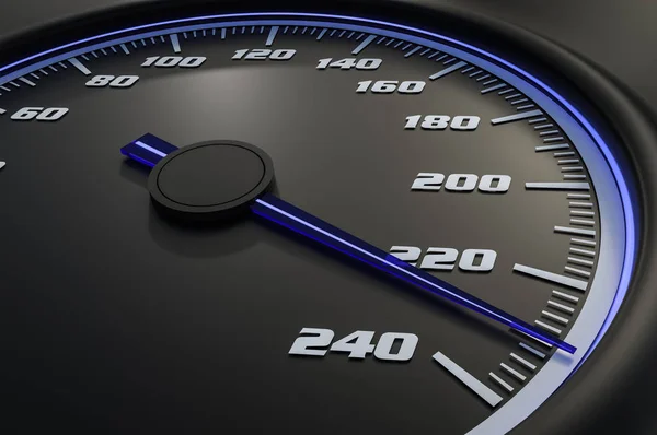 Blue Speedometer Car Dashboard Rendered Illustration — Stock Photo, Image