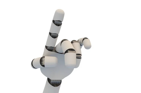 Mekaniska Robotarm Isolerad Vit Bakgrund Utsmält Illustration — Stockfoto