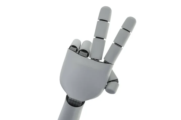 Robotic Mekanisk Hand Visar Seger Gest Utsmält Illustration — Stockfoto