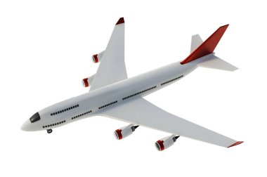Uçak beyaz arka plan üzerinde izole. 3D render illüstrasyon.