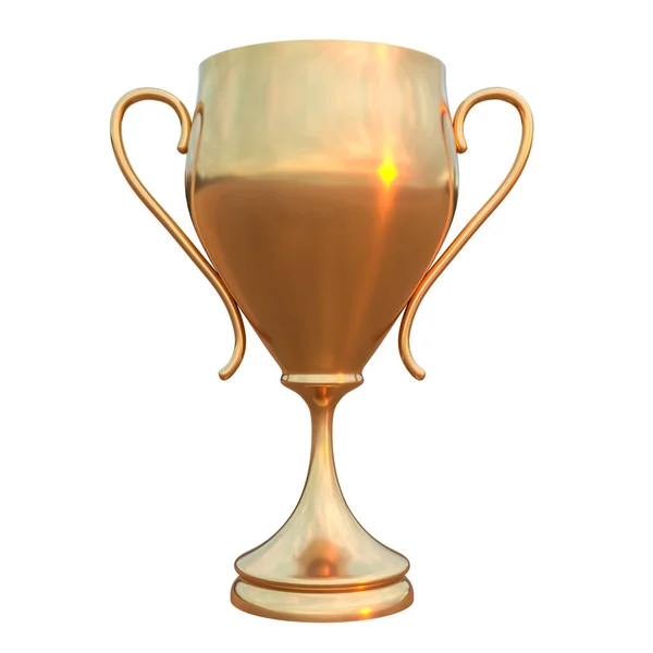 Trofeul Aur Sau Cupa Aur Izolate Fundal Alb Ilustrație Redată — Fotografie, imagine de stoc