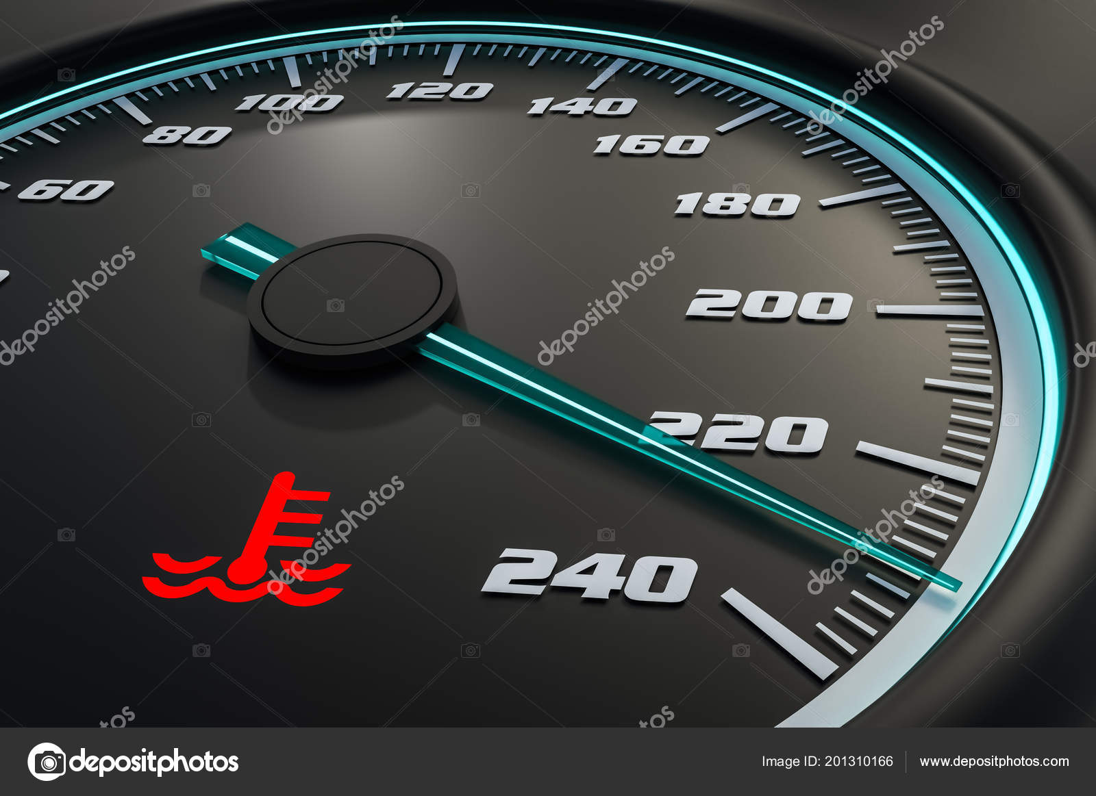 Engine Temperature Warning Light Car Dashboard Rendered Illustration — Stock Photo © andriano_cz