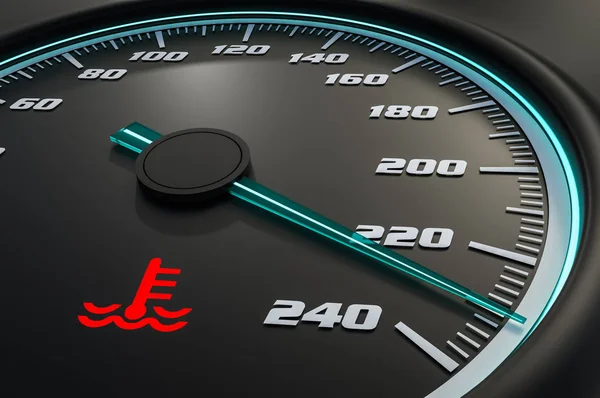 Engine Temperature Warning Light Car Dashboard Rendered Illustration — Stock Photo, Image