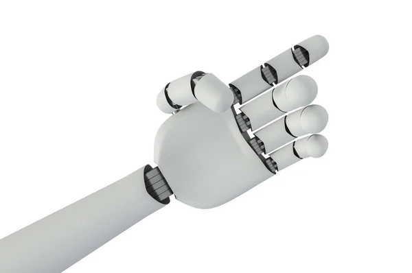 机器人机械臂被隔离在白色背景上 渲染插图 — 图库照片