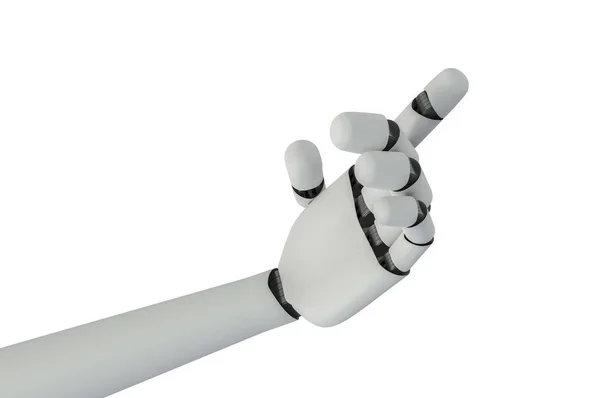 Robotic Mechanical Arm Isolated White Background Rendered Illustration — Stock Photo, Image