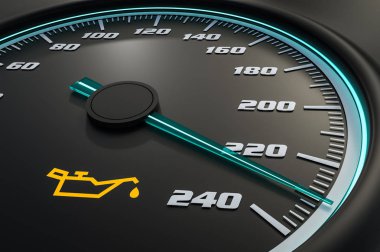 Araba Pano petrol ışığı. 3D render illüstrasyon.