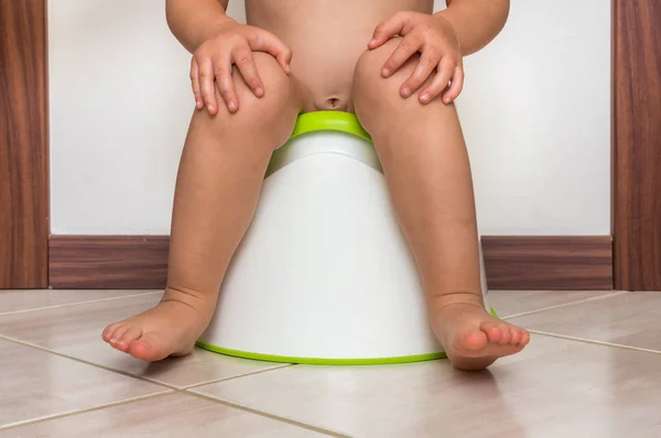 Child Sitting Baby Potty Toilet Training Concept — Stock Photo, Image