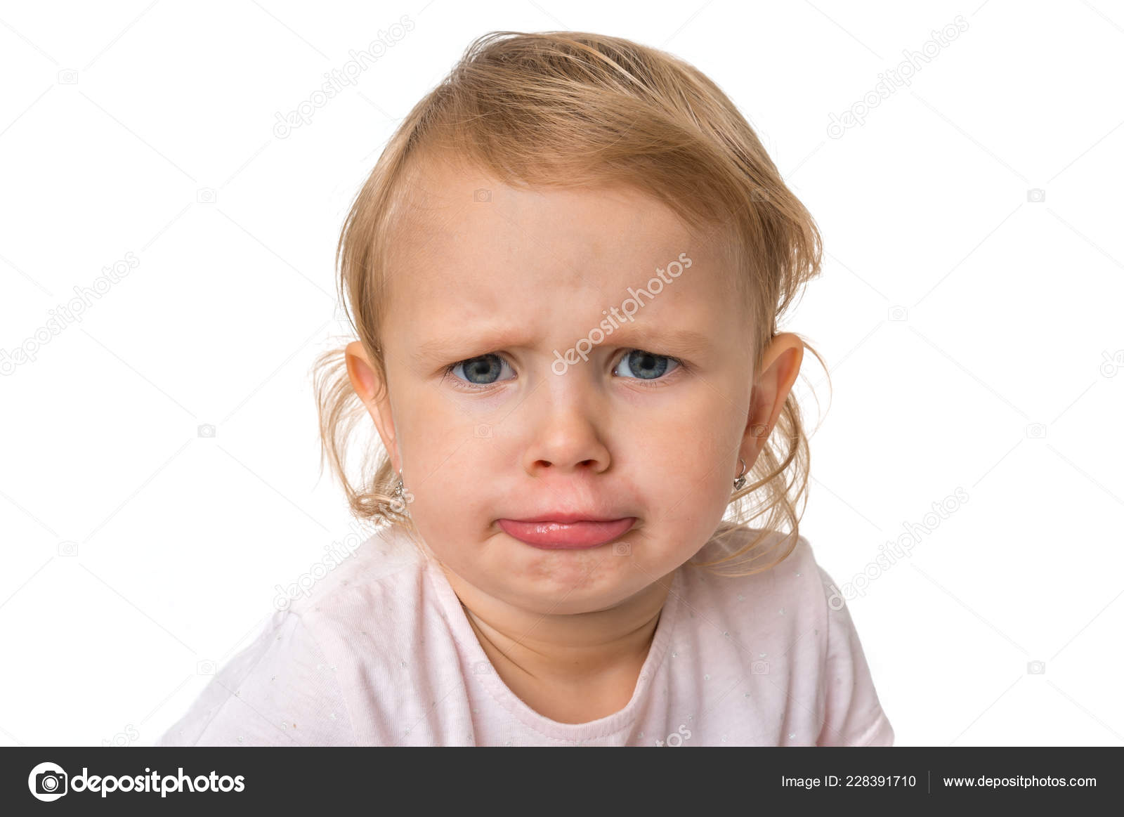 悲しい表情をした小さな赤ちゃん 不幸と悲しみの概念 ストック写真 C Andriano Cz