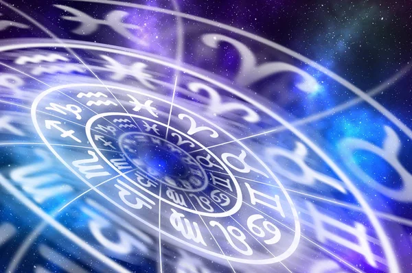 Stjärntecknen Inne Horoskop Cirkel Astrologi Och Horoskop Koncept — Stockfoto