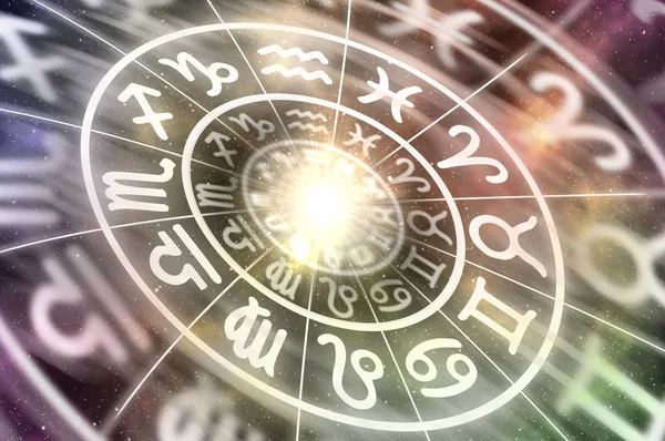 Signes Zodiaque Intérieur Cercle Horoscopique Concept Astrologie Horoscopes — Photo