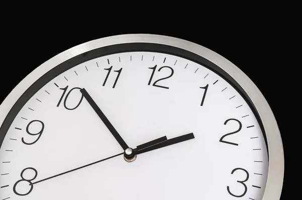 Close View Clock Isolated Black Deadline Time Concept — Stock Photo, Image