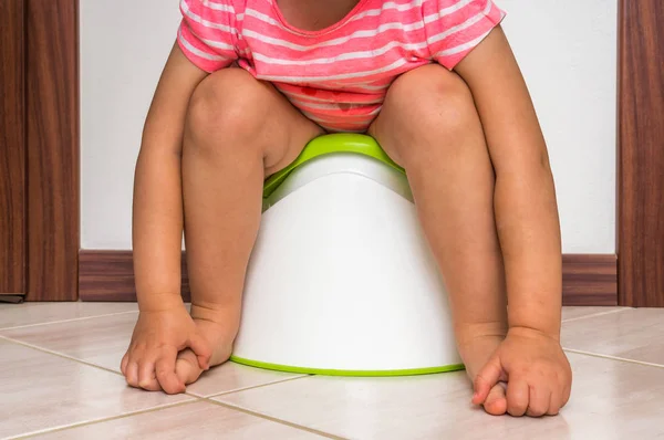 Child Sitting Baby Potty Toilet Training Concept — Stock Photo, Image