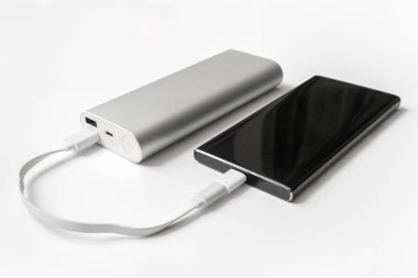 Smartphone güç banka Usb kablo ile şarj