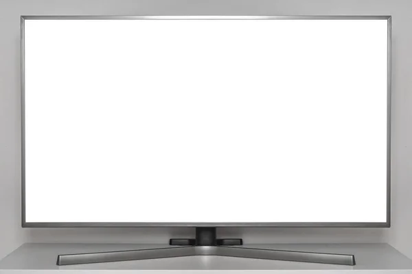 Белый экран на новом цифровом телевидении — стоковое фото