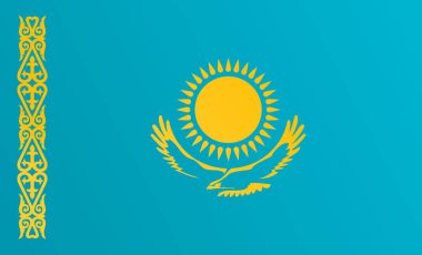 Geçiş rengi ile Kazakistan bayrağı - vektör resmi