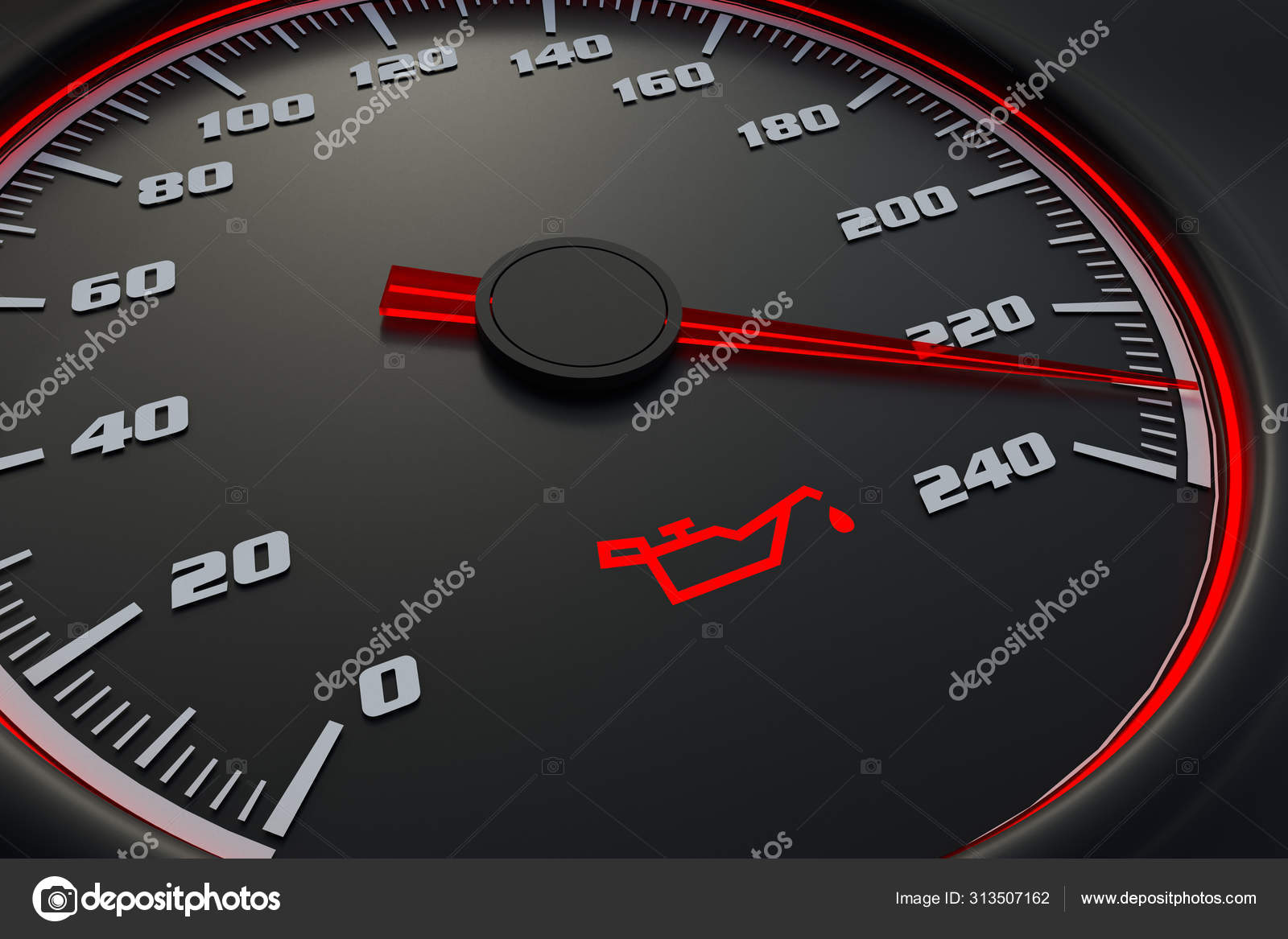 Engine oil pressure light on car dashboard Stock Photo by ©andriano_cz
