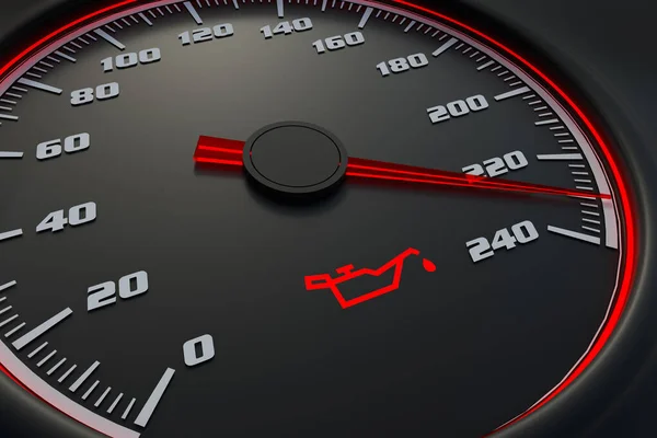 Engine oil pressure light on car dashboard — Stock Photo, Image