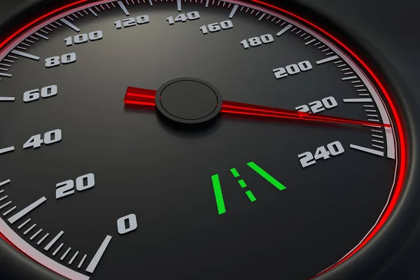 Lane assist light on car dashboard — Stock Photo, Image