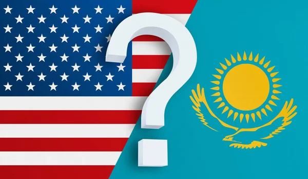 Relationship between the USA and the Kazakhstan — Stock Photo, Image