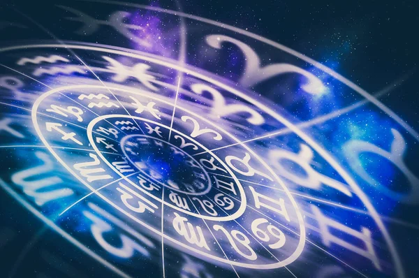 Signos Del Zodíaco Dentro Del Círculo Del Horóscopo Concepto Astrología — Foto de Stock