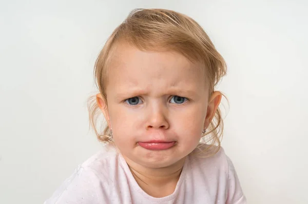 Little Baby With Sad Expression In Face Unhappy And Sadness Concept Beautiful Looking Stock Photo