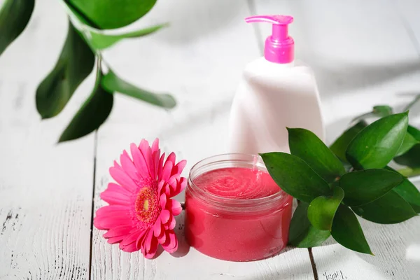 Yeşil yaprak ile doğal fırçalayın organik kozmetik