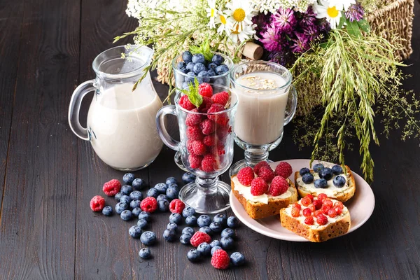 Refrescante Avena Bebida Para Una Alimentación Saludable Concepto Dieta Vegetariano —  Fotos de Stock