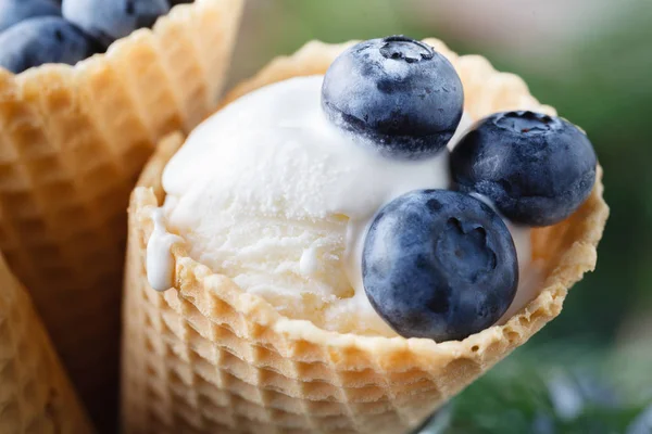 Helado Derretido Cubo Arándanos —  Fotos de Stock