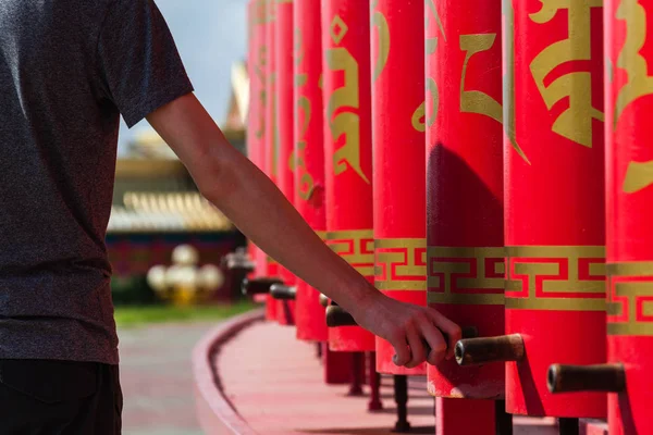 Prayer Drums Buddhist Temple — Stock Photo, Image