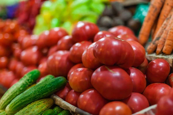 Рынок Киоска Разнообразием Органических Овощей — стоковое фото