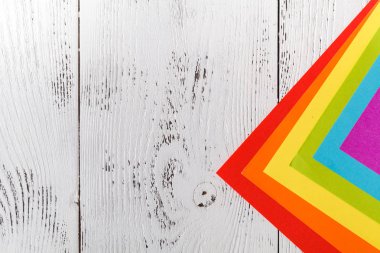 Kopya alanı ile renkli kağıtlar