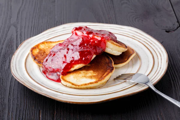 Close Image Pancakes Jam — Stock Photo, Image