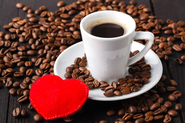 Cup Coffee Shape Heart — Stock Photo, Image