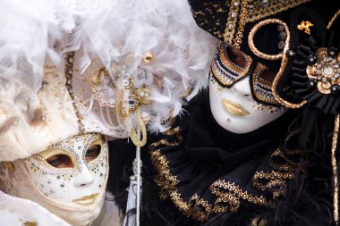 Venedik, İtalya. Karnaval Venedik, St Mark's, güzel maskeler