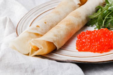 Krep kırmızı havyar, karnaval Russiaa ile