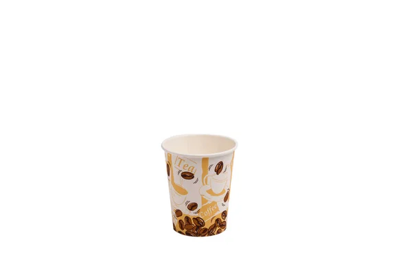 Een papieren cups op een witte achtergrond, geïsoleerd — Stockfoto