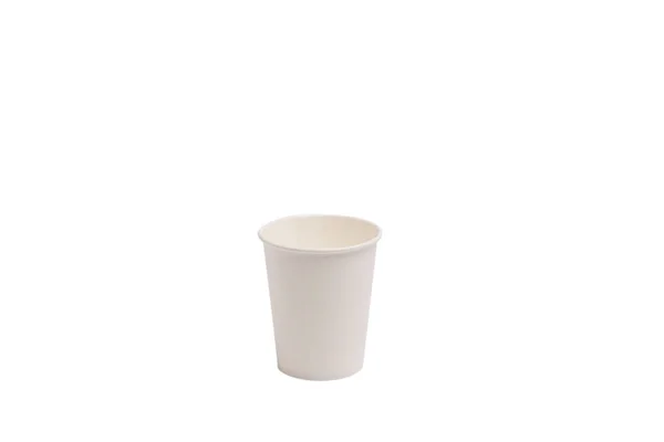 Witboek cup geïsoleerd op wit — Stockfoto