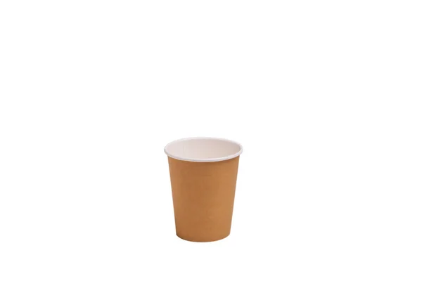 Een papieren cups op een witte achtergrond, geïsoleerd — Stockfoto