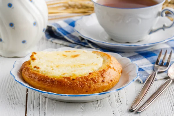 Afternoontea aan huis tafel — Stockfoto