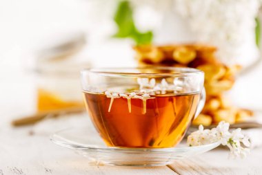 Evde kahvaltıda taze Viyana waffle 'ı.