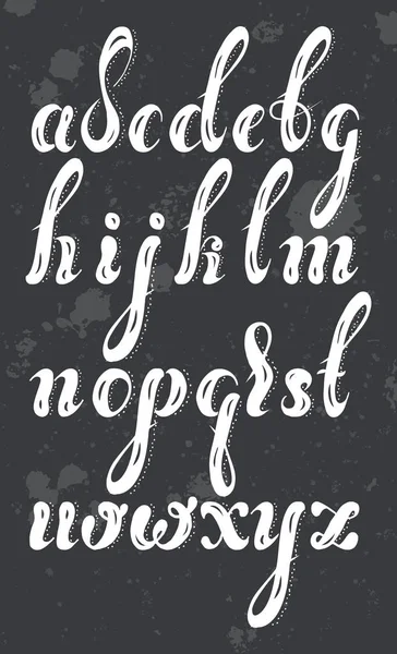 Vektorillustration Handgezeichnetes Alphabet Kursive Schrift Auf Dunkelgrauem Hintergrund — Stockvektor