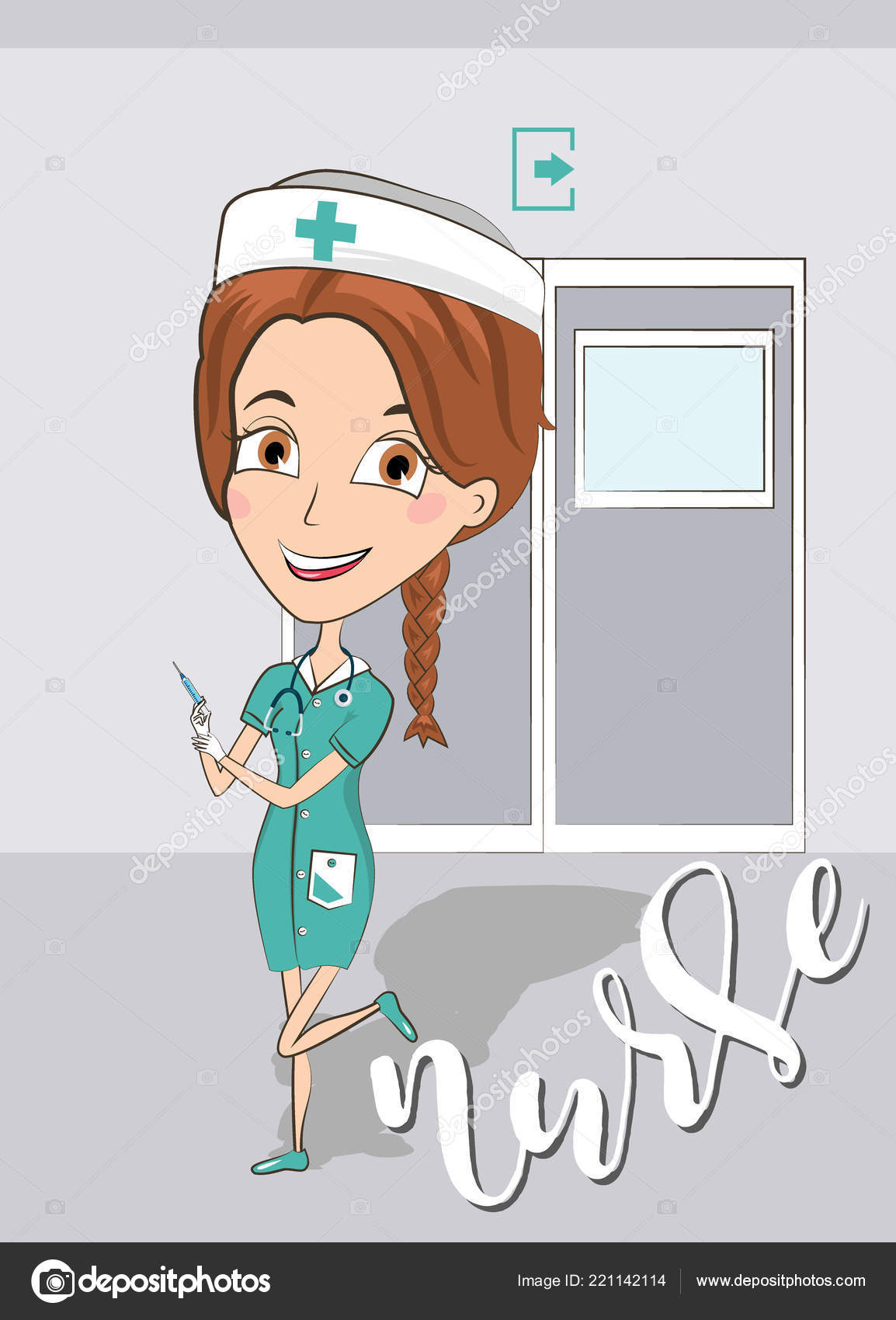 ベクターイラスト 外来看護師のスケッチ ストックベクター ©wirtu20 221142114, image size:1154x1700