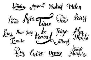 Lettering London, Mocsow, Madrid, Milan, Roma, Agra, Pisa, Paris, New York, Rio, Tokyo, Abu Dabi, Kahire, Venedik ve Saint Petersburg, Seyahat Zamanı